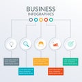 Business info graphic with 5 steps or options. Modern Timeline Infographic template for business process, presentation, workflow